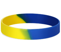 blue and yellow wristband