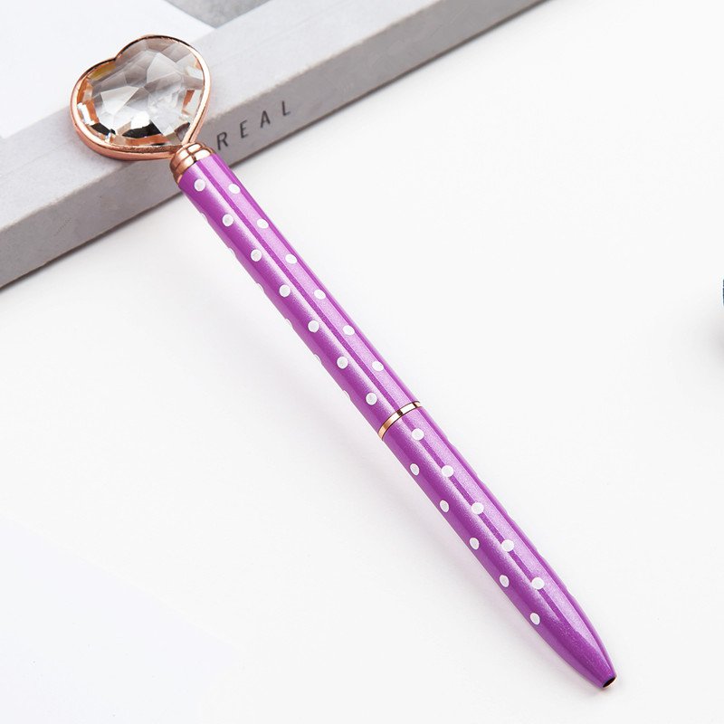 Custom Little Dot Heart shape diamond crystal pen PMT01030